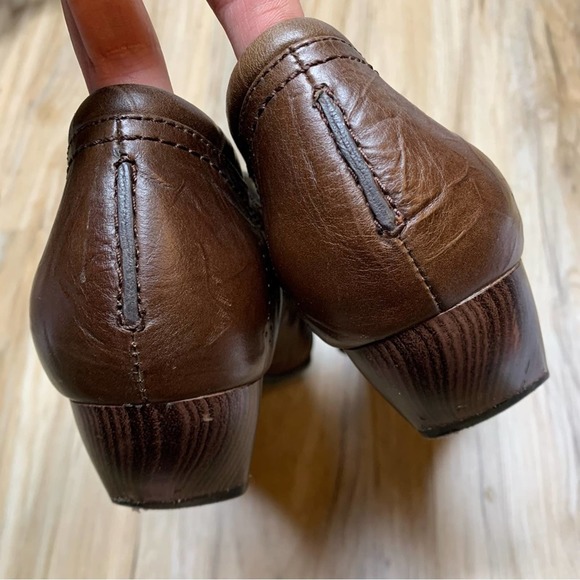 JOSEPH SEIBEL Pointed Toe Brown Leather Heel Shoes Oxford Comfort Germany Sz 8.5 - Picture 6 of 11